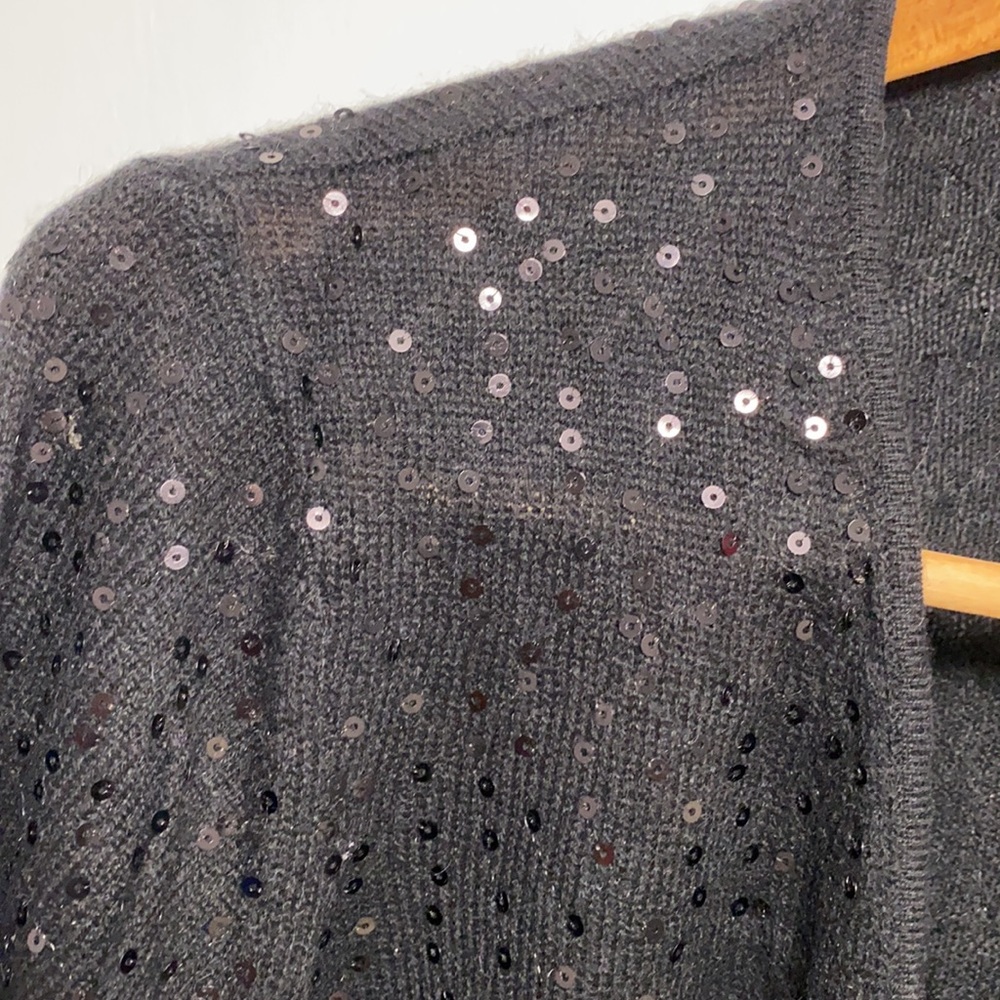 Saks Fifth Avenue 100% Cashmere Sparkly Black Sweater - Picture 6 of 16